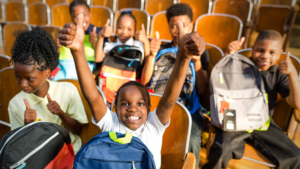 kids enjoying their backpacks