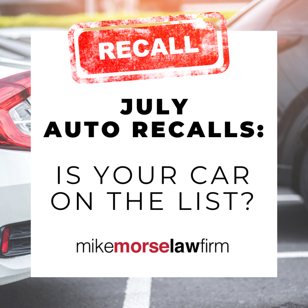 July 2022 Auto Recalls