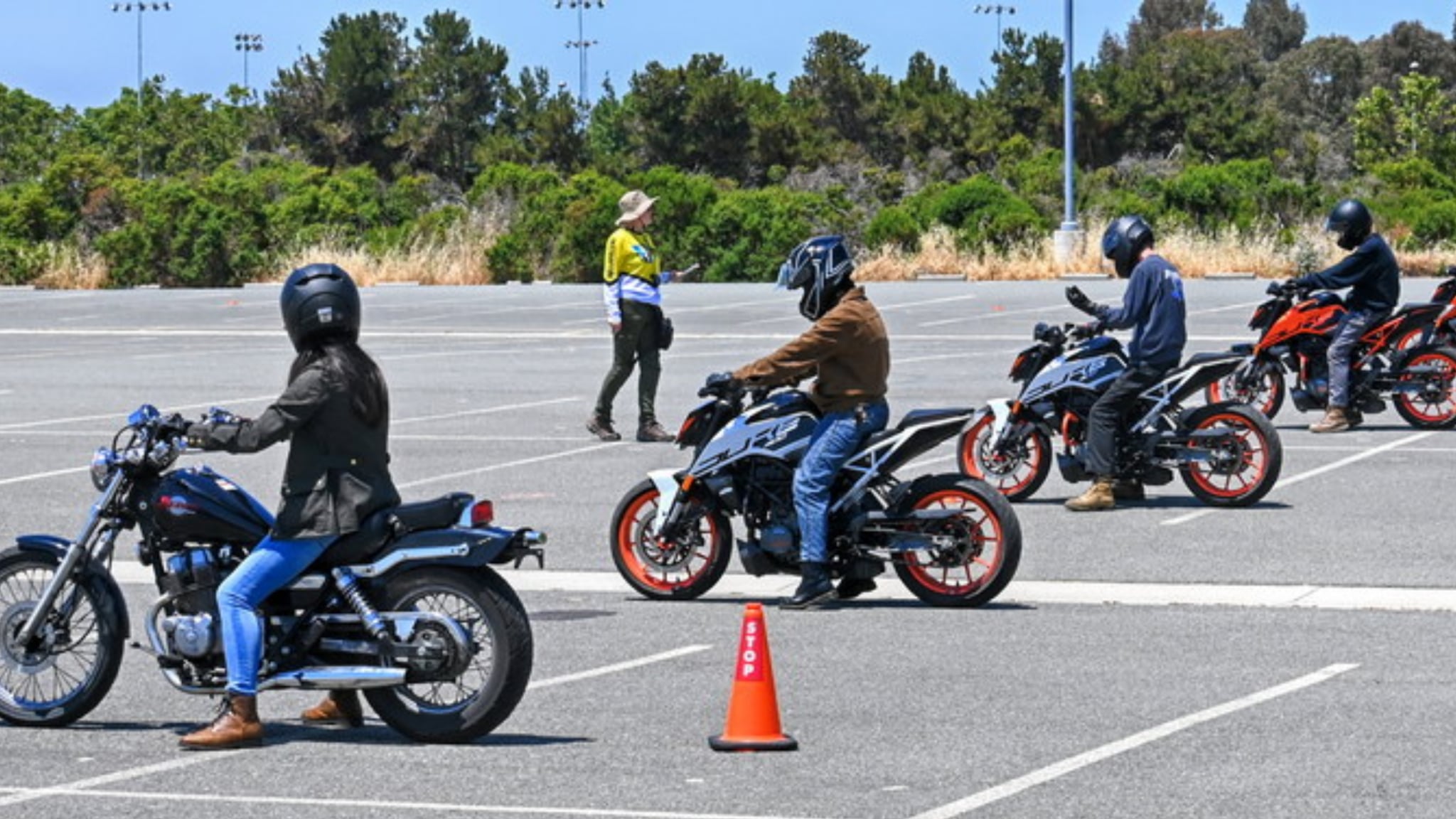 Michigan motorcyclists on a safety course